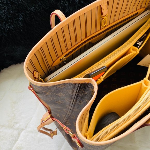 👑 NEW! Neverfull GM MM LV purse organizer insert with zippers for Louis Voution - Picture 6 of 16